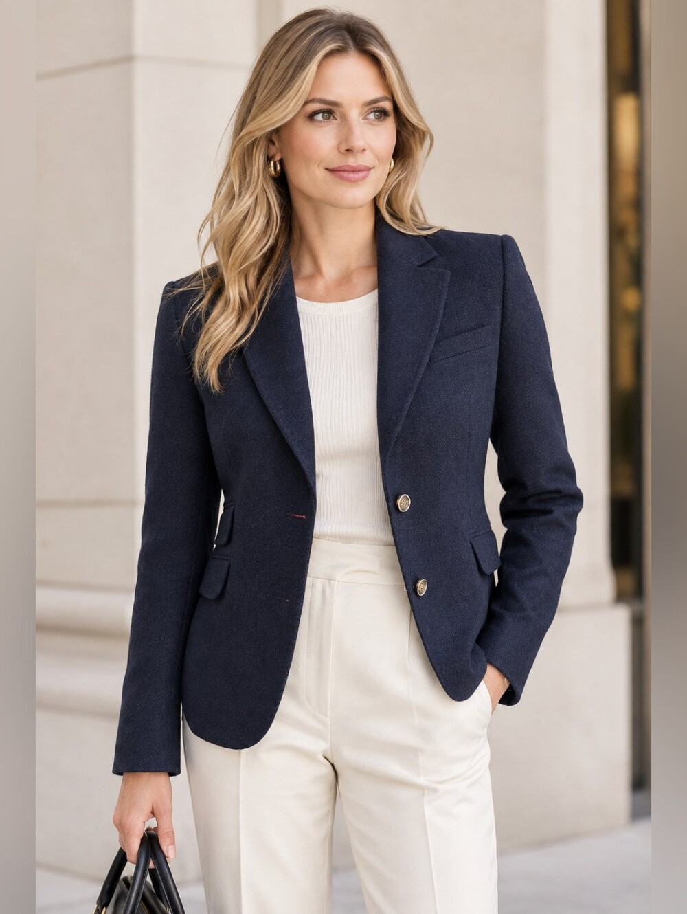 Sacoor 100% Wool Navy Tailored British Heritage Bussines Preppy Blazer Jacket 6